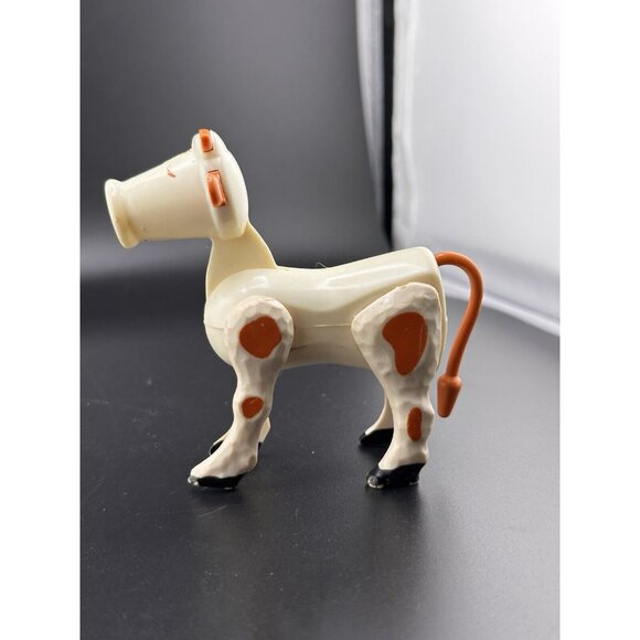 Vtg Fisher Price Little People Farm Animals Playset White And Brown Cow READ - Picture 8 of 16
